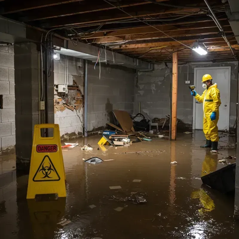 Flooded Basement Electrical Hazard in Creedmoor, NC Property